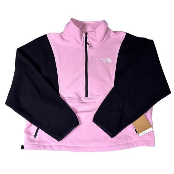 The North Face Fleece Pullover TKA Attitude Womens XL Zipper Cameo Pink Black - Picture 3 of 12